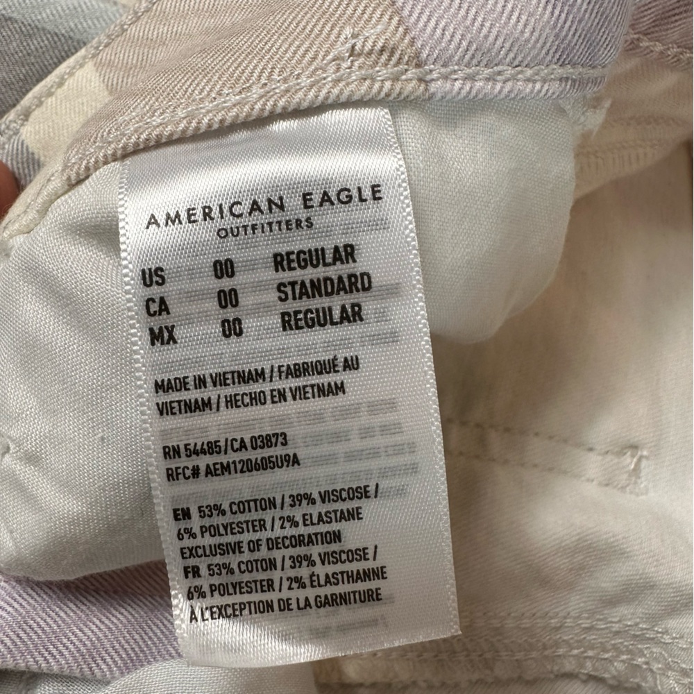 American Eagle Pastel Striped HighRise Jegging Crop Next Level Stretch Sz 00 24W - Picture 11 of 16